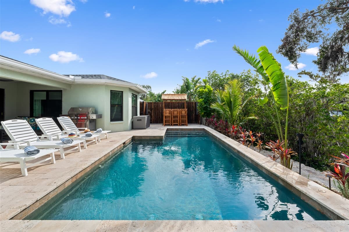 Poolside Paradise. Imagine quality time with family and kids by the private pool, surrounded by lush greenery and plenty of space to relax and play.